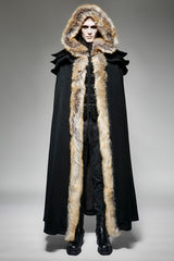 Long Cloak Gothic Trench Coats With Excellent Wool Collar