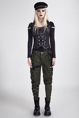 Vertical Stripes Shaped Punk Vest For Ladies