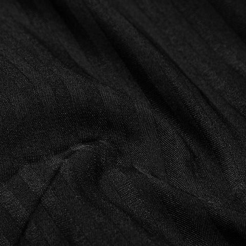 Great Black Striped Punk Shirts With Vertical Sense Plaids