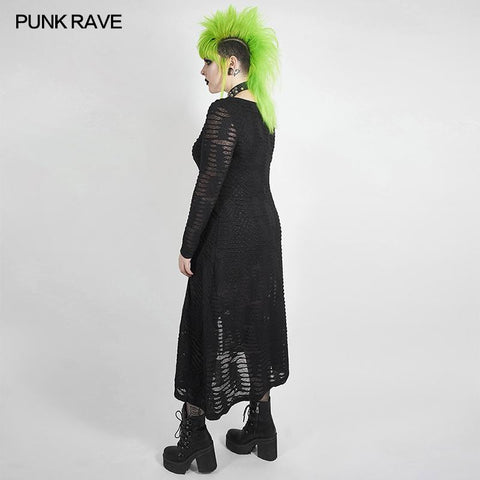 Dark snake scale black flower dress