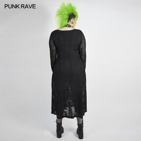 Dark snake scale black flower dress