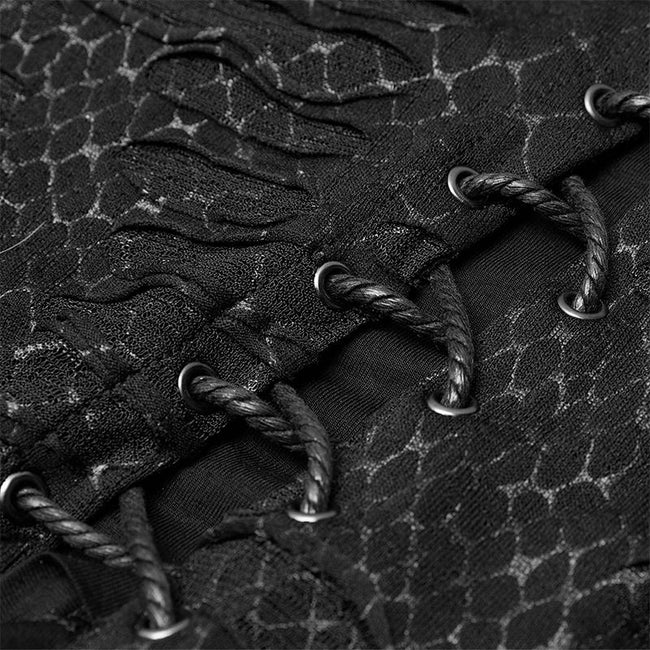 Dark snake scale black flower dress