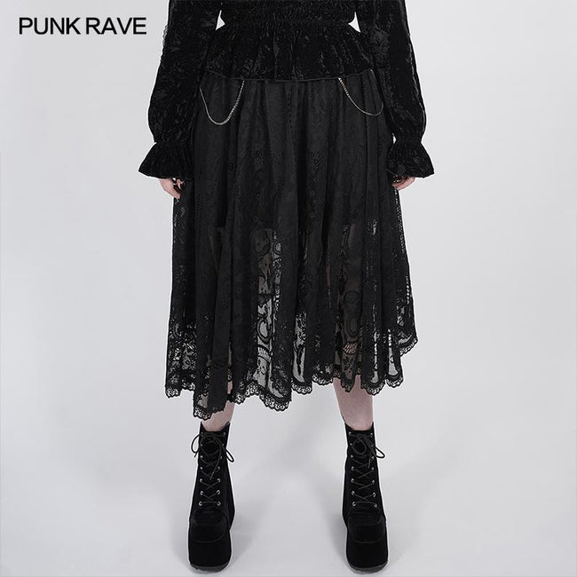 Dark night Gothic Lace Skirt