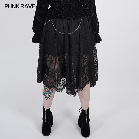 Dark night Gothic Lace Skirt