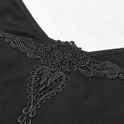 Sexy gothic velvet flower camisole