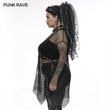 Goth plus size women's loose mesh T-Shirt