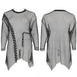 Goth plus size women's loose mesh T-Shirt