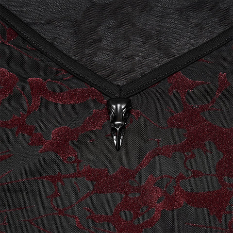 Daily goth v-neck mesh T-shirt