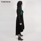 Chinoiserie Dark velvet burning out long coat