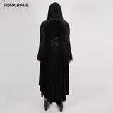 Chinoiserie Dark velvet burning out long coat