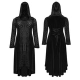 Chinoiserie Dark velvet burning out long coat