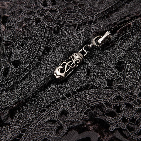 Chinoiserie Dark velvet burning out long coat