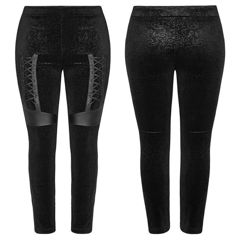 Dark silhouette vase velvet Leggings