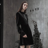 Velvet Japanese Embroidery Dress