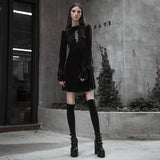Velvet Japanese Embroidery Dress