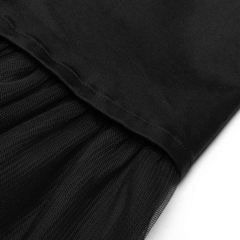 Mesh patchwork high waist skirt