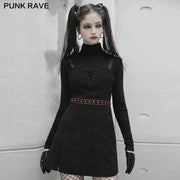 "PUNK" series suspender fitted strap dress