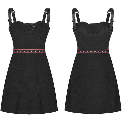 "PUNK" series suspender fitted strap dress