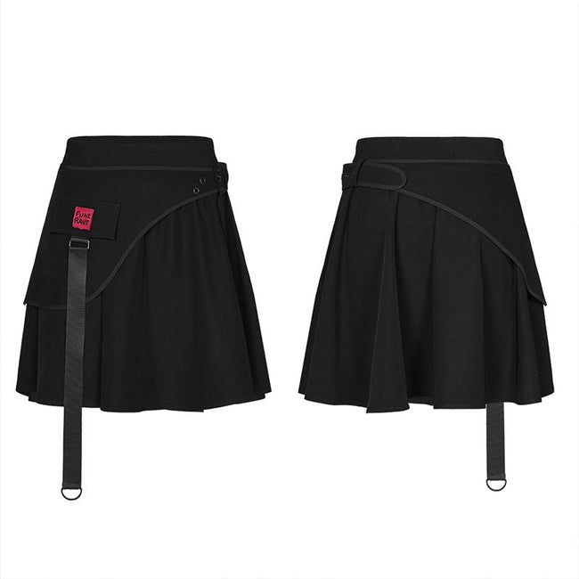 Punk waist-sealing pleated skirt