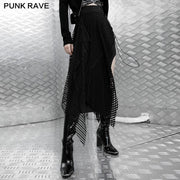 "Electronic Bionic" stitched straight high waist skirt