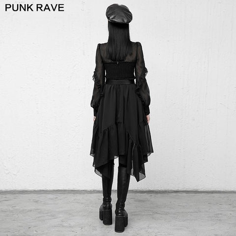 Printed chiffon long dress