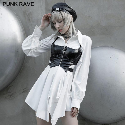 Asymmetric lower hem shirtdress