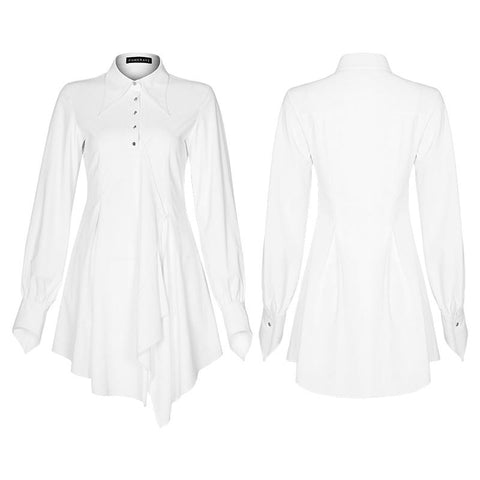 Asymmetric lower hem shirtdress