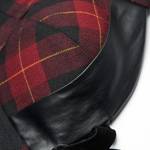 "PUNK" series plaid elastic shoulder strap corset vest