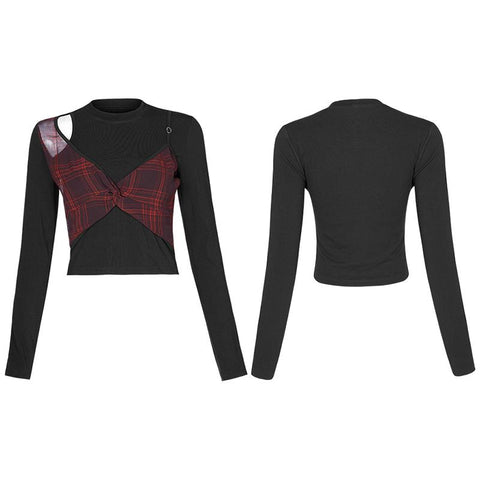 Fake two pieces long T-shirts