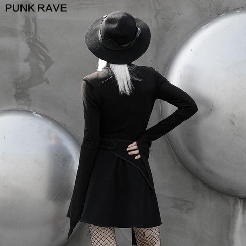 Collor padded shoulders Slim long sleeve t-shirt