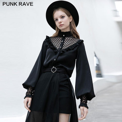 Gothic style mesh chiffon shirt
