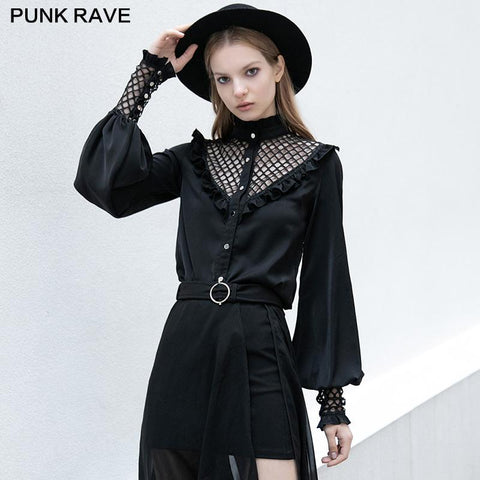 Gothic style mesh chiffon shirt