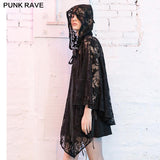 Deer pattern brooch decoration Hood cape style lace coat
