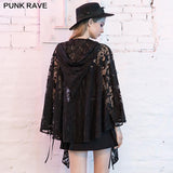Deer pattern brooch decoration Hood cape style lace coat