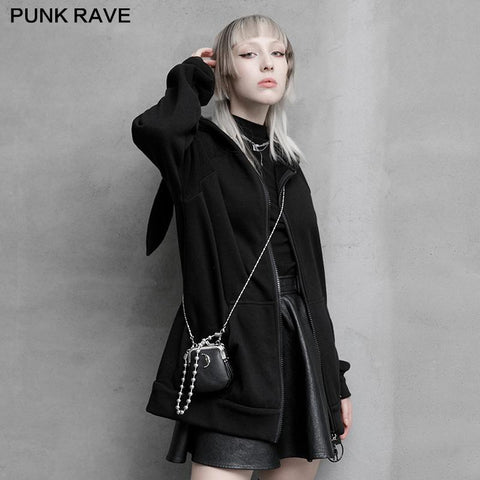 Dark rabbit print coat