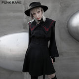 Navy collar embroidered short coat