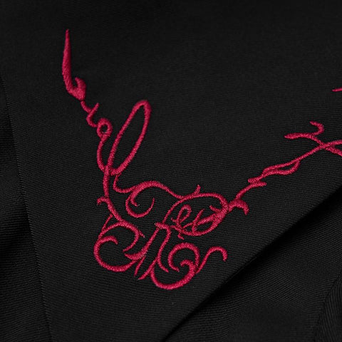 Navy collar embroidered short coat