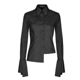 PUNK RAVE daily life black fashion designer lady casual blouse