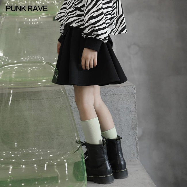 Punk waist-sealing pleated skirt