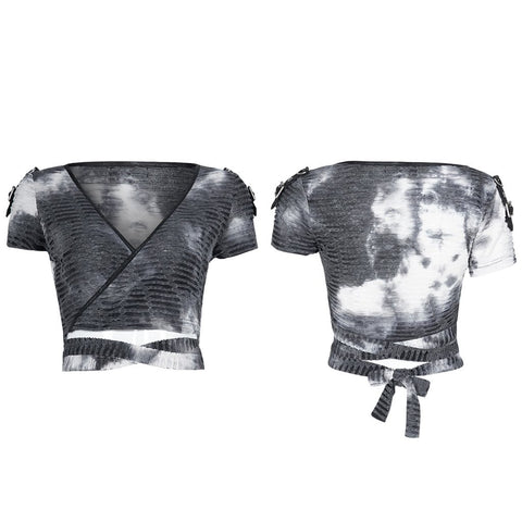 Punk bandage short sleeve T-shirt