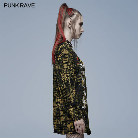 Gothic loose Print Long Sleeve T-Shirt