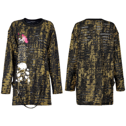 Gothic loose Print Long Sleeve T-Shirt