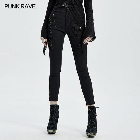 Punk blood dark denim women trousers