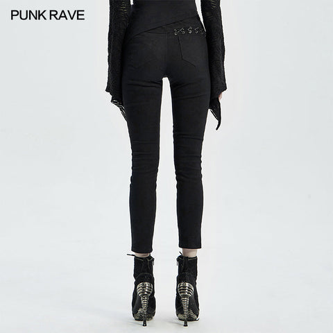 Punk blood dark denim women trousers