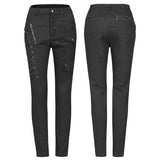 Punk blood dark denim women trousers