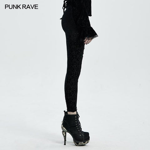 Gothic retro burn out flower leggings
