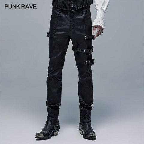 Goth Elastic Woven Long Pants