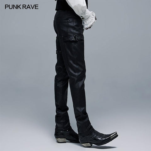 Goth Elastic Woven Long Pants