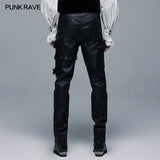 Goth Elastic Woven Long Pants