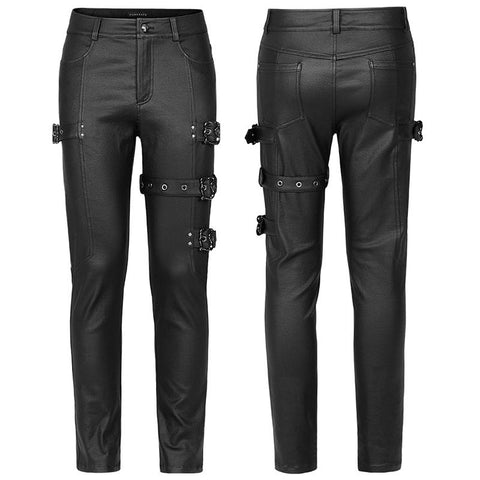 Goth Elastic Woven Long Pants